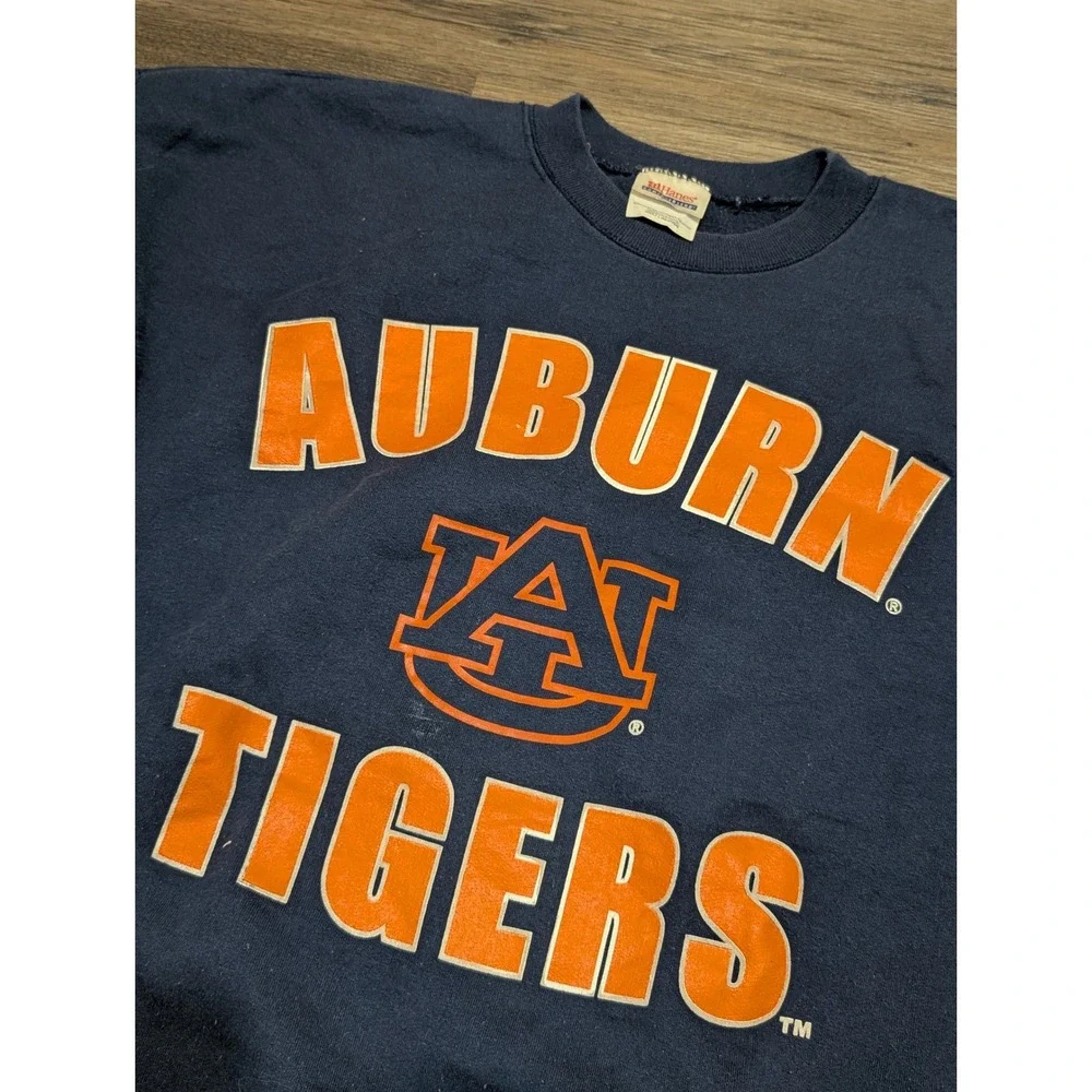 Vintage Auburn Tigers Hanes ComfortBlend Sweatshirt Mens Large Navy‎ Blue READ